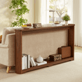 thumbnail image 2 of Barara King Console Table, Entryway Table, Display Shelf,70.1" Narrow Wooden Console Sofa Table for Entranceways, Corridors, and Front Door, Walnut, 2 of 10