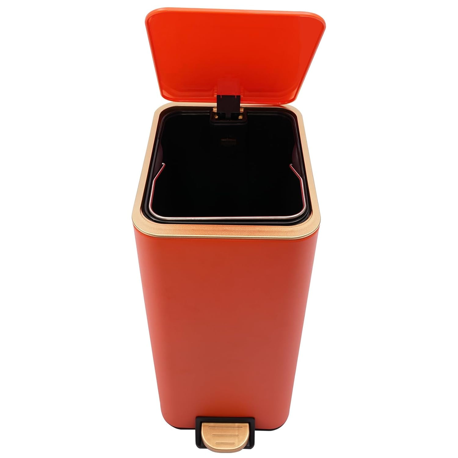 3.17 Gallon Step Trash Bin,Rectangular Garbage Can with Inner Bucket,Bathroom Trash Can with Lid Soft Close, Modern Design Trash Can for Kitchen, Bedroom, Living Room