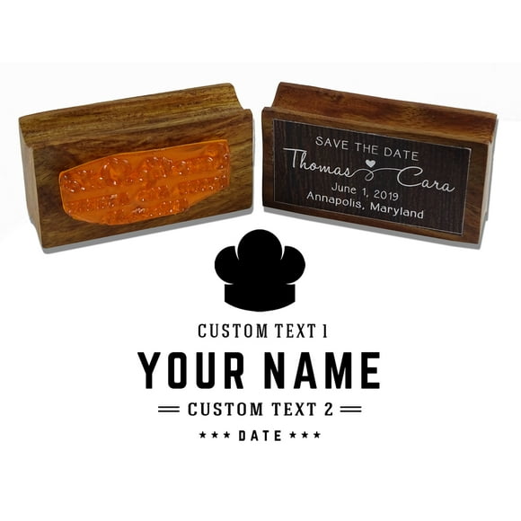 Printtoo Round Custom Text Cooking Business Rubber Stamp Wood Mounted Baker's Personalized Postage Stamper
