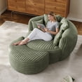 thumbnail image 2 of Wiilayok 50.5'' Oversized Chaise Lounge Chair Indoor,Thickened Backrest Sleeper Sofa Couch with Soft Pillows for Living Room, Green, 2 of 9