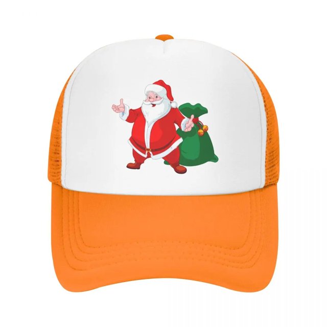 Gorra de béisbol personalizada de Navidad Kawaii Santa Claus para hombres y mujeres, gorro de camionero transpirable, ropa de calle