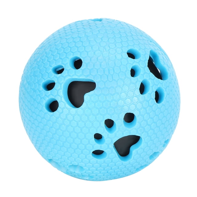 Pelota lavable no tóxica para exteriores, juguete para morder para perros, con púas (huella azul)