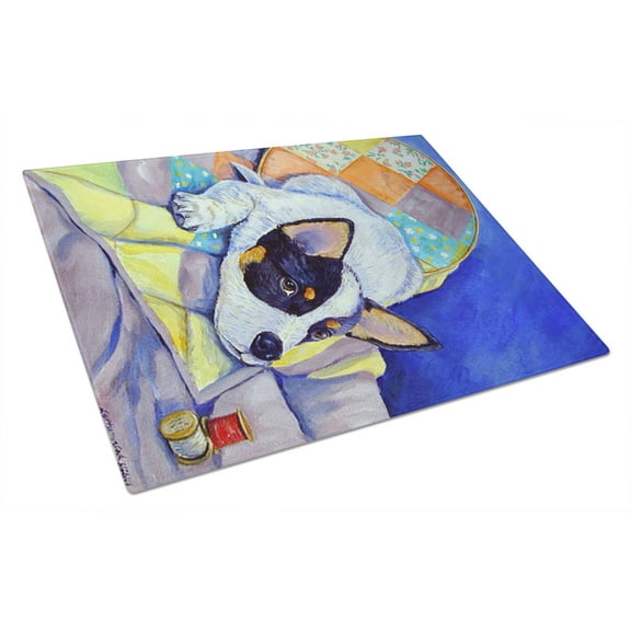 Caroline's Treasures 7050LCB Australian Cattle Dog Sew Perfect Glass Cutting Board Large, 12H x 16W, multicolor