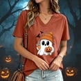 thumbnail image 2 of mgoYE Halloween Tshirts for Women Plus Size Ghost Reading T-Shirt Spooky Season Halloween Graphic Tops Shirt Womens L, 2 of 5