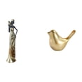 thumbnail image 1 of Figura de mujer africana, estatua de dama tribal africana, adorno de pájaro hecho a mano, escultura de animal de resina, pieza de colección, ideal par, 1 of 8