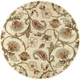 thumbnail image 3 of Impressions Transitional 5' Round Beige and Green Polypropylene Indoor Area Rug, 3 of 7