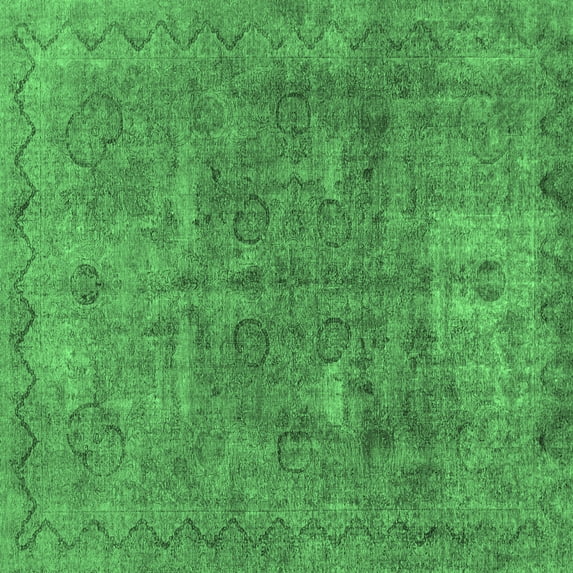 Ahgly Company Indoor Square Abstract Emerald Green Modern Area Rugs, 6' Square