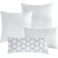thumbnail image 3 of ESCA 7-Piece Kalet Grey & White Embroidery Comforter Set Breathable, All Season, Soft & Lightweight - Queen Size, 3 of 4