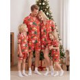 thumbnail image 6 of RUINIXCW Christmas Family Pajamas Matching Set Short Sleeve Christmas Elements Print Shirt Shorts Sleepwear, 6 of 7