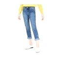 thumbnail image 1 of maison Jules Womens Polka Dot Boyfriend Fit Jeans, Azul, 6, 1 of 1
