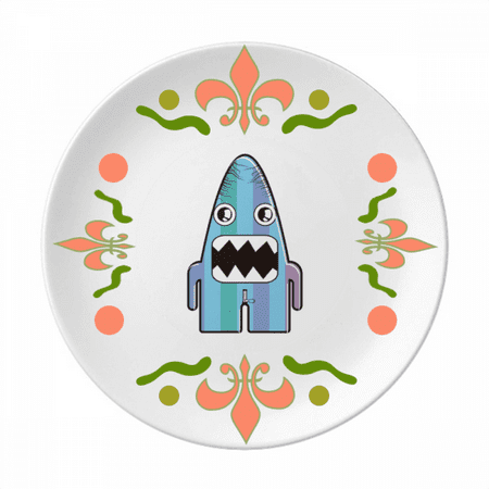 

Universe Alien Monster Blue Monster Flower Ceramics Plate Tableware Dinner Dish