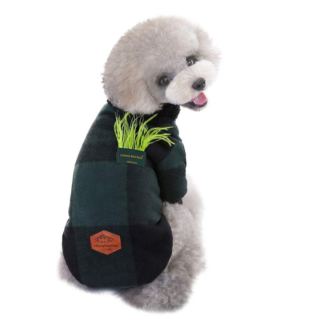 EGNMCR Dog Coats Plaid two-legged sweater pet clothes new and