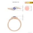 thumbnail image 4 of ANGARA Natural Tanzanite and Diamond Three Stone Bypass Engagement Ring in 14K Rose Gold for Women (Size-4mm) | December Birthstone, Anniversary, Jewelry Gift for Women | Natural Tanzanite Ring, 4 of 9