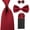 Dark Red, variant on Men Solid Bowtie 8cm Neckties Pre-Folded Puff Pocket Square Hanky Cufflinks Set