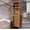 Natural, variant on 52" Bamboo Linen Tower Storage Cabinet, Bathroom Organizer with Doors & Open Shelves, Narrow Space-Saving Tall Cabinet, Black