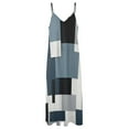 thumbnail image 6 of Beige And Black And Blue Squares Sleeveless Dress Dresses Women Summer Women's Summer Clothing, 6 of 9