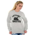 thumbnail image 3 of Let's Get Basted Turkey Day Unisex Plus Fleece Graphic Sweatshirt Brisco Brands 2X, 3 of 5