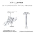 thumbnail image 6 of Rosec Jewels Lab Grown Diamond Wedding Ring Set - 5 mm Princess Cut - EF-VS Quality, 14K White Gold, US 12.50, 6 of 7