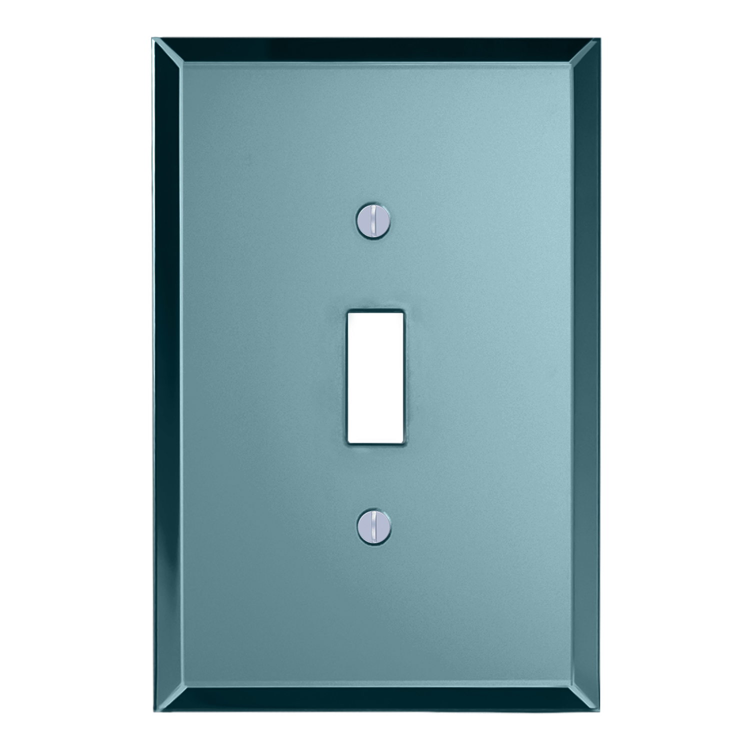 Switch Hits Toggle Wall Plate Switch Cover, Blue Tint Glass Mirror