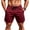 Wine, variant on Workout Shorts for Mens Solid Color Elastic Drawstring Athletic Shorts with Pockets Gym Running Shorts