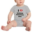 thumbnail image 2 of I Heart Border Sheepdog Dog Funny Baby Jumpsuits Newborn Clothes (Gray, 12-18 Months), 2 of 5