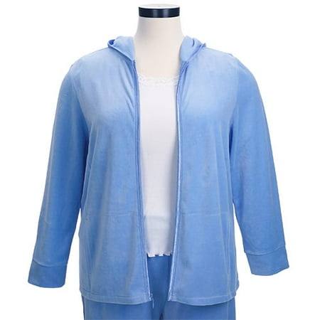 Women's Plus Velour Hooded Jacket