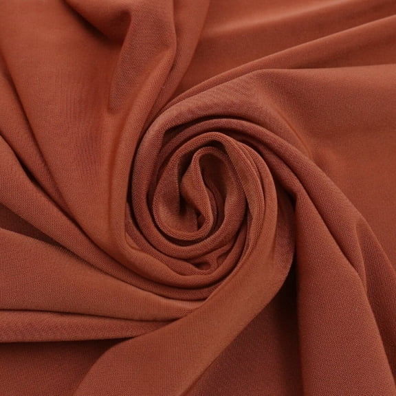 Brick Solid Venezia Polyester Spandex Stretch Fabric, DIY Projects by the Yard