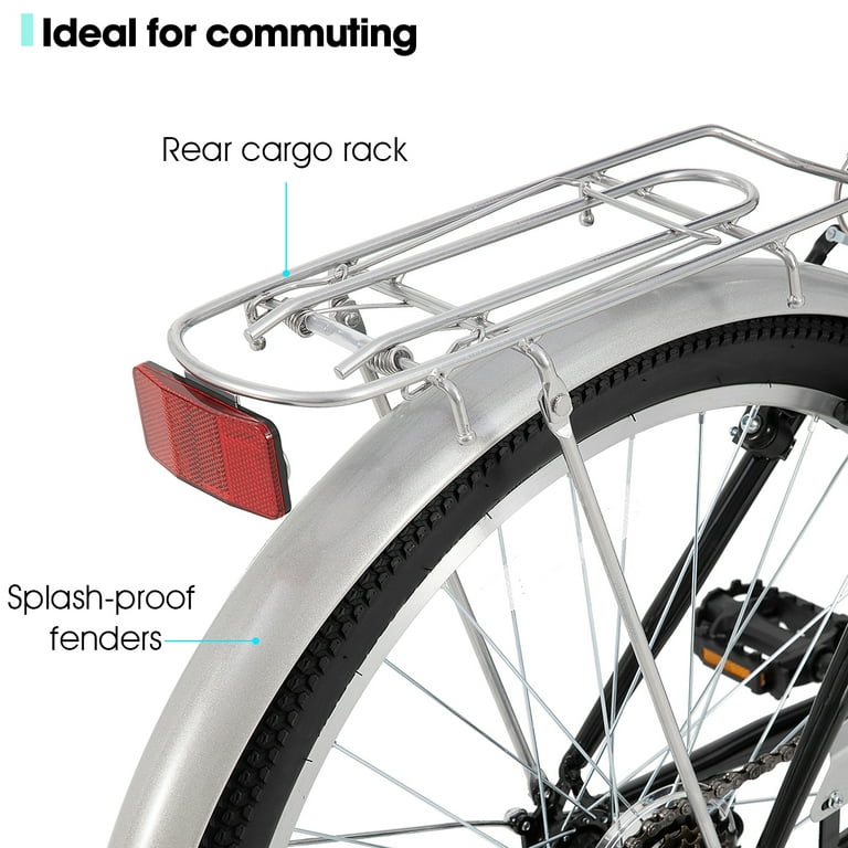 HILAND 26 inch Complete Beach Cruiser Bike for Adults, 7