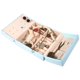 thumbnail image 5 of Caja de joyería simple de moda PU caja de almacenamiento de anillo de gran capacidad organizador de collares azul, 5 of 8