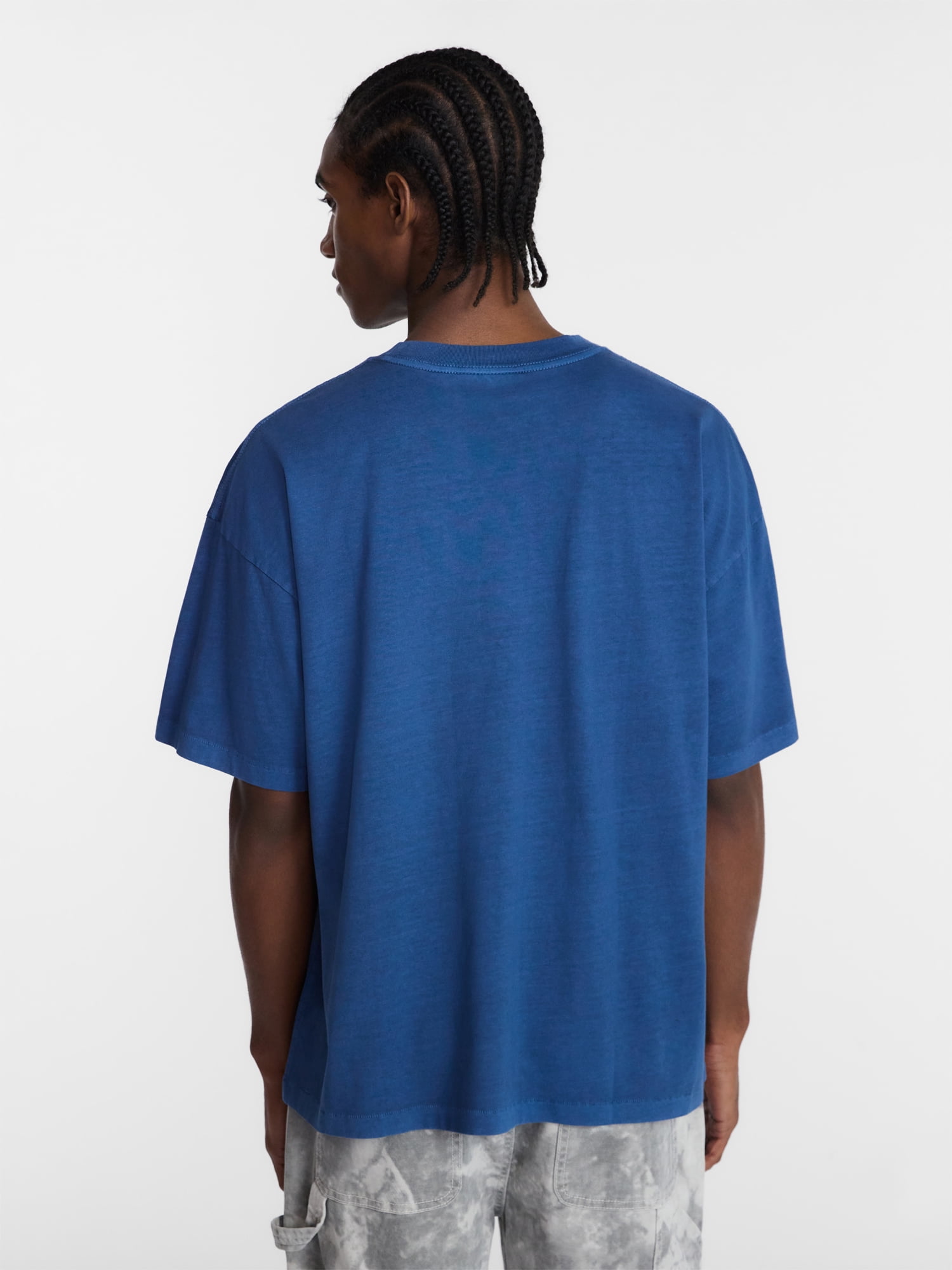 No Boundaries Men's Oversized Boxy Tee with Short Sleeves, XS-4XLT