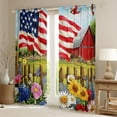 thumbnail image 2 of American Flag Windows Drapes Block 30%-50% Light,Rustic Farmhouse Home Decor Curtains for Living Room,Watercolor Flower Window Drapes 38Wx54L Inches Set of 2 Panels, 2 of 6