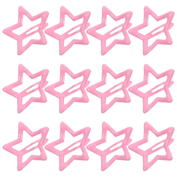 WASHWEPE Star Hair Clips Pink Metal 20Pcs for Adults