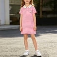 thumbnail image 4 of Striped Polos Dresses Girls Straight Loose Casual School Dress Short Sleeve Shift Preppy Clothes Pink, Size 3 Y, 4 of 6