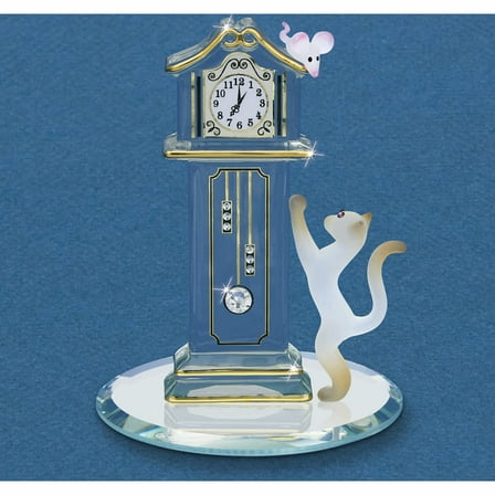 Fashion Hickory Dickory Clock Glass Figurine (5.65 X 3.15) Made In China -Jewelry By Sweet Pea