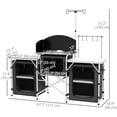 thumbnail image 3 of Outsunny Folding Camping Kitchen with Windshield Fabric Cupboards Black, 3 of 10