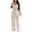Beige women's boho matching set a1, variant on Cagogo Women's 2 Piece Outfit V Neck Sleeveless Crop Top Wide Leg Pants Casual Summer Vacation Loose Solid Boho Matching Sets Airport Travel Clothes, Beige M