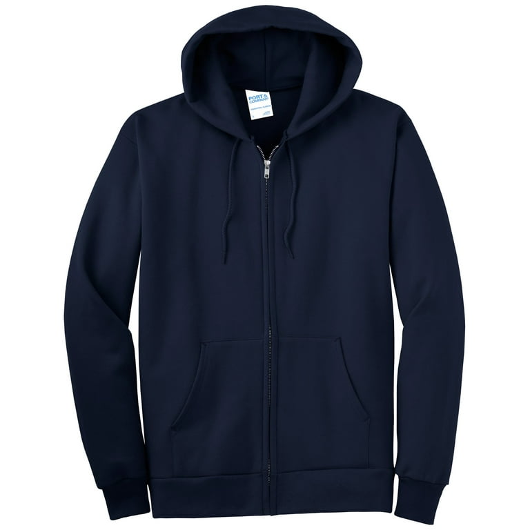 Port Company Tall Full Zip Hooded Sweatshirt PC90ZHT Navy 2XLT