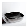 thumbnail image 3 of Isabella Plus Collection Rectangular Above Mount Basin with an Embossed Exterior, Smooth Interior, and Center Drain - Black/Silver, 3 of 3