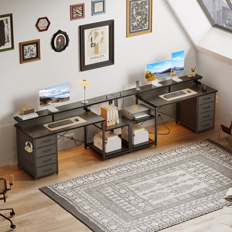 Casacomoda 55 Inch Computer Desk with USB Ports and Power Outlets