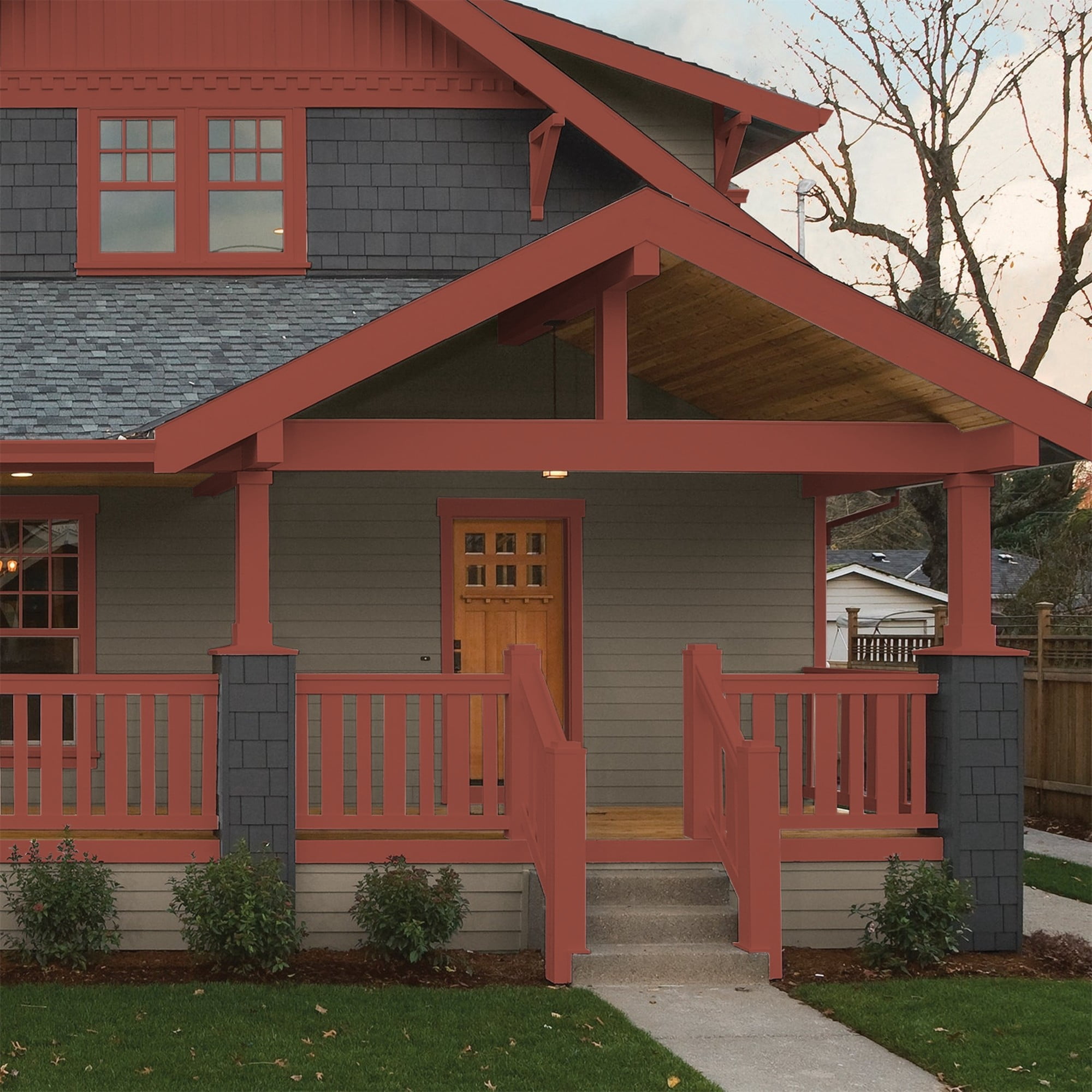 Glidden One Coat Cedar Chest / Red Semi-Gloss Exterior Paint with Primer, 1 Gallon