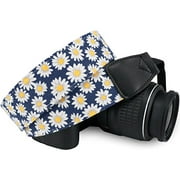 Wolven Pattern Canvas Camera Neck Shoulder Strap Belt Compatible for All DSLR/SLR/Men/Women etc Small Yellow Flower Floral
