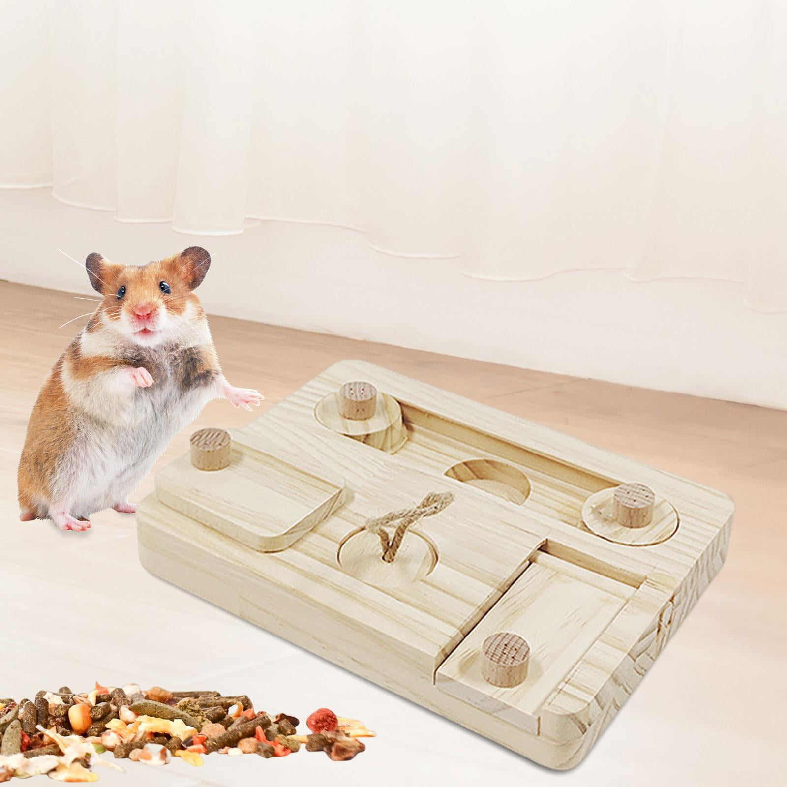 Wooden Enrichment Foraging Toy Chew Toys Hide Treats Puzzle Game Treat Dispenser style E