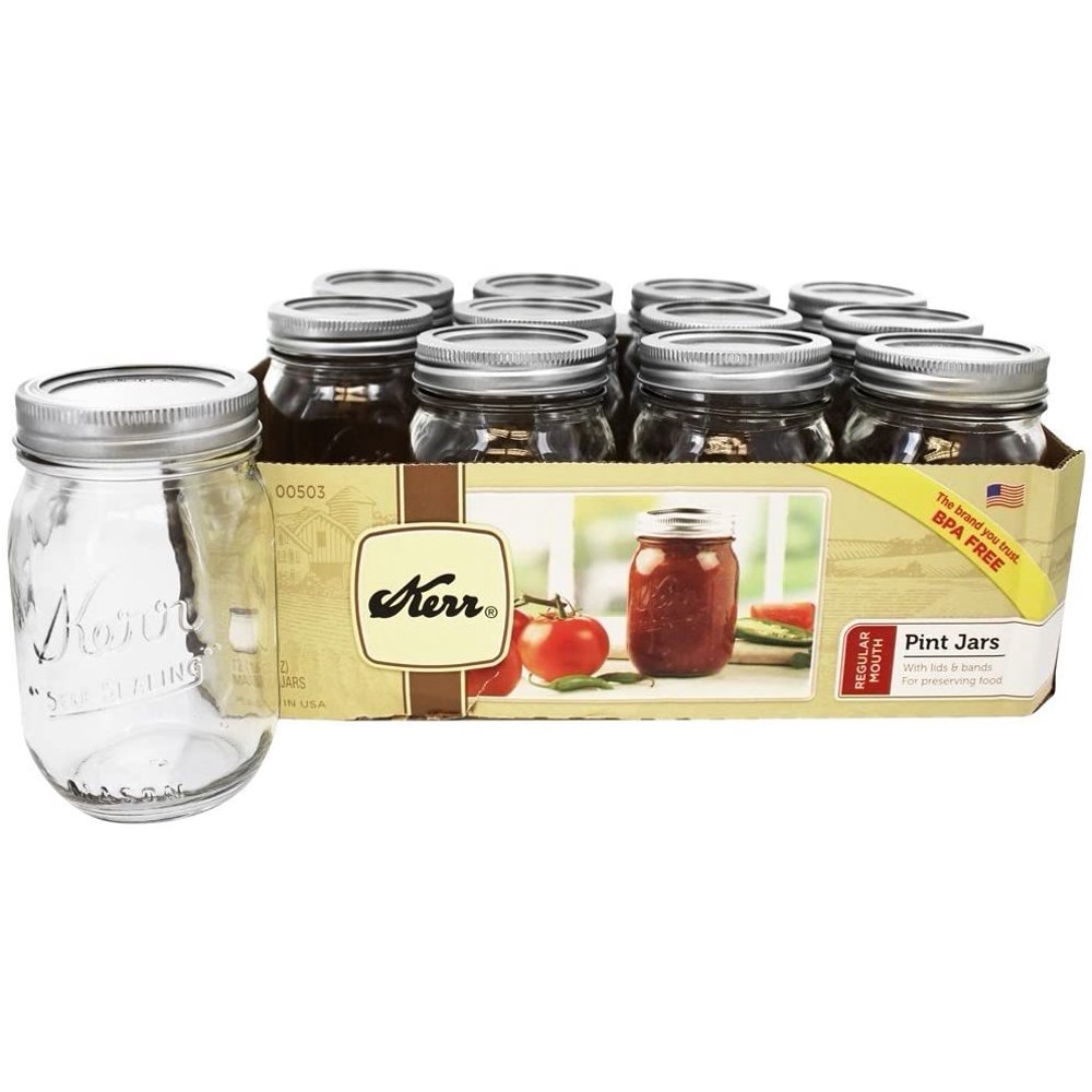 Kerr 1 Pint Canning Jar Regular Mouth 7061000503 12 / CS Walmart