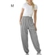 thumbnail image 2 of Minnieouse Pantalones de mujer Pantalones de yoga elásticos de cintura alta Pantalones de chándal deportivos de entrenamiento, blanco, S Prendas para la parte inferior del cuerpo Gris M Minnieouse AP003411-07, 2 of 6