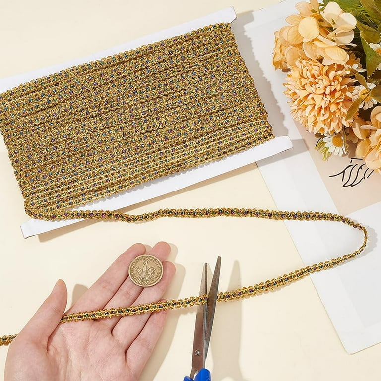 25 Yards Gold Lace Trim Ribbon 0.23 Inch Gold Gimp Braid Scroll Braid Trim  Gold Metallic Edge Trim Beaded Lace Trim for Dress Embellish Headband  Dancing Costume Decoration - Walmart.com
