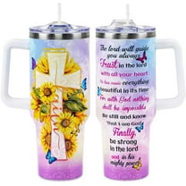 Christian Gifts For Women - Birthday, Christian, Religious Gifts For Women, Inspirational, Thank You Coworker, Friends Gifts - 40 oz Stainless Steel Tumbler with Handle and Straw