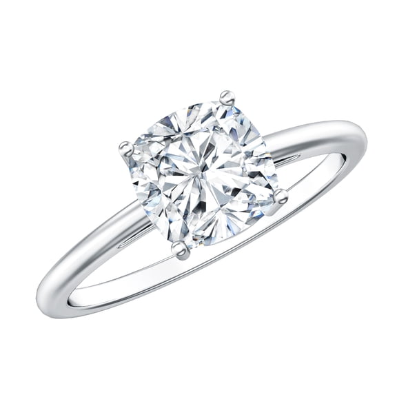 Rosec Jewels Certified Moissanite Cushion Cut Engagement Ring - 8 mm - 3 Ct Moissanite Ring - D-VS1 Quality Certified, 925 Sterling Silver, US 4.00