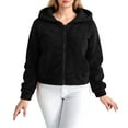 thumbnail image 4 of Enjoytime Winter Jackets for Women Solid Color Long Sleeve Hooded Zip Up Coat Fall Warm Casual Outerwear with Pockets, 4 of 7