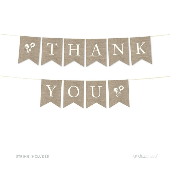 Thank You! Burlap Pennant Party Banner