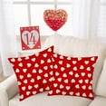 thumbnail image 2 of Housses de Coussin de la Saint-Valentin 16x16 Pouces Ensemble de 2 Cœurs Blancs Rouges Amour Ferme Housses de Coussin Décoratives pour Canapé Maison Coussin Coton Lin, 2 of 5
